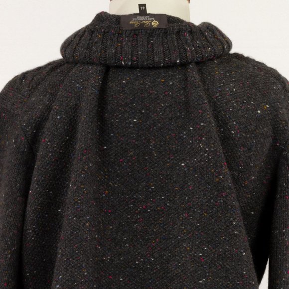 LORO PIANA 100% BABY CASHMERE DARK GRAY W/MULTI COLOR SPECKS TURTLENECK - Picture 7 of 7